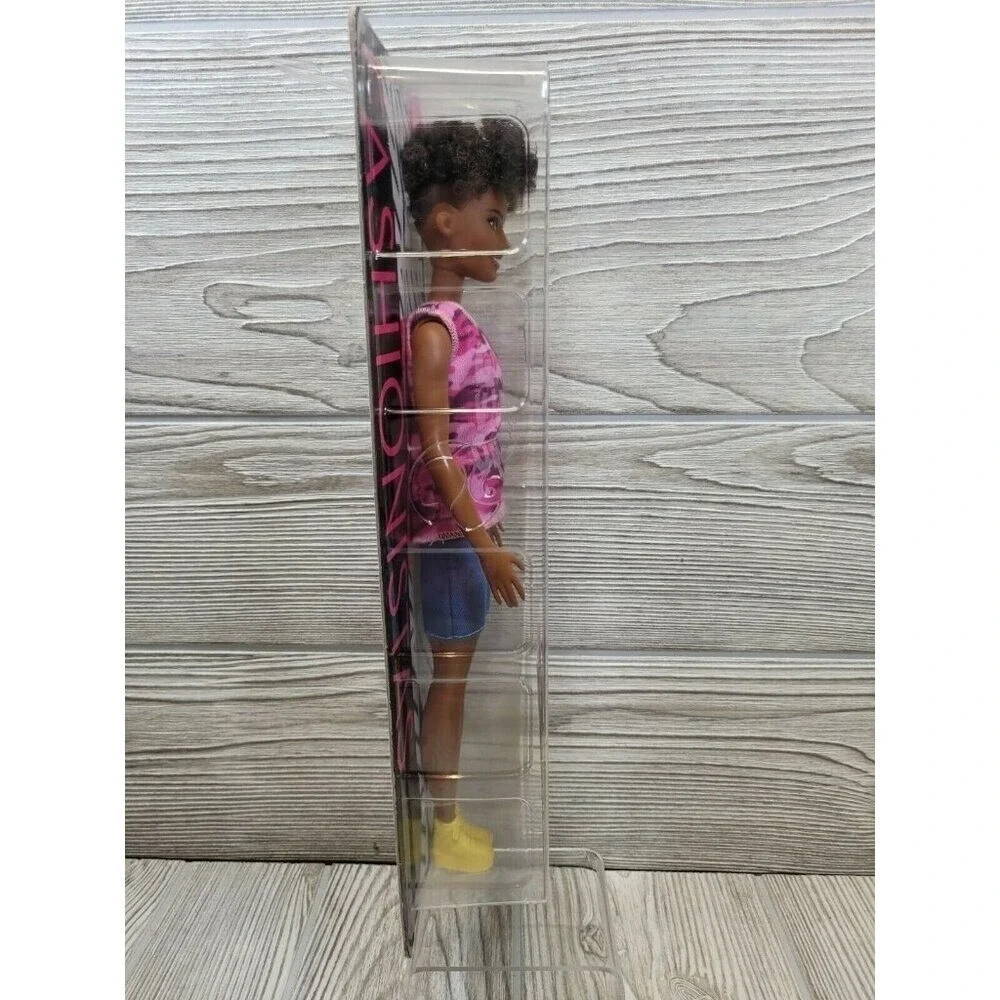 Barbie Fashionistas Doll‎ 125 Pink Camo Tank Denim Shorts Afro Hair GHP98 New